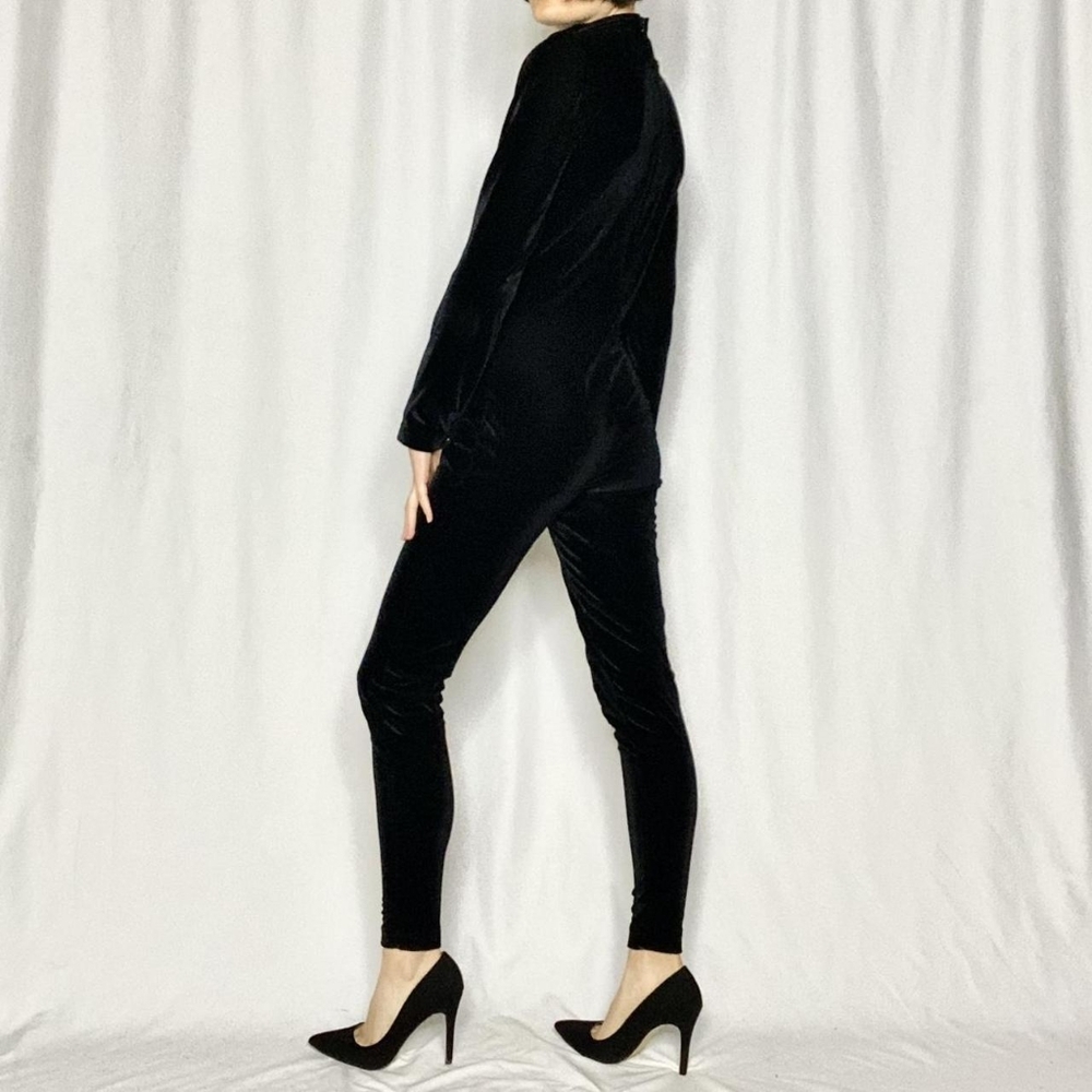 SOLD 90s velour vintage catsuit - Picture 4 of 8